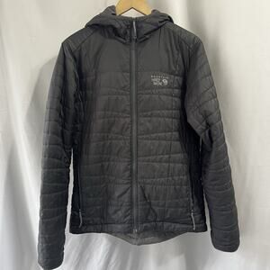 Mountain Hardwear Reversible Jacket Mens Medium Black Hooded Insulated Full Zip